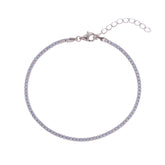 White Fine Opal Tennis Bracelet In Sterling Silver & Adjustable